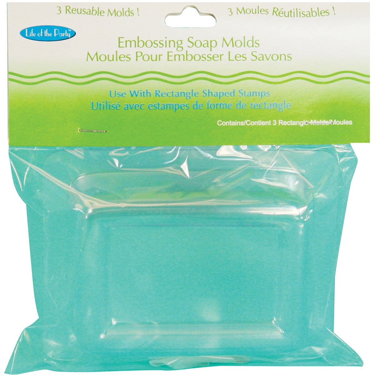 Life Of The Party Soap Embossing Molds 2.375"X2.75" 3/Pkg-Rectangle