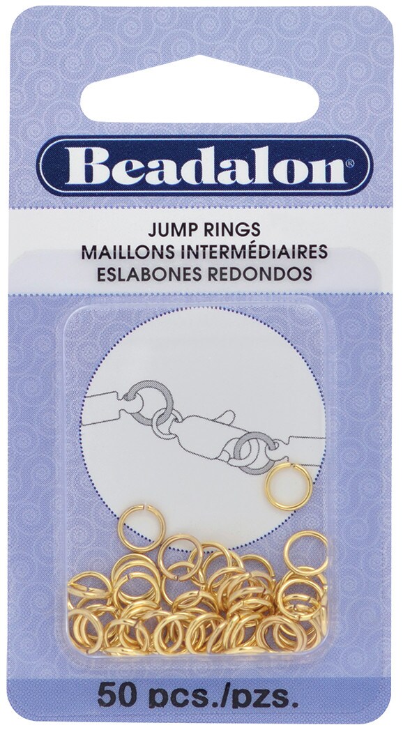 Beadalon Jump Rings, Round, Gold-Plated, 6mm, 50/Pkg.