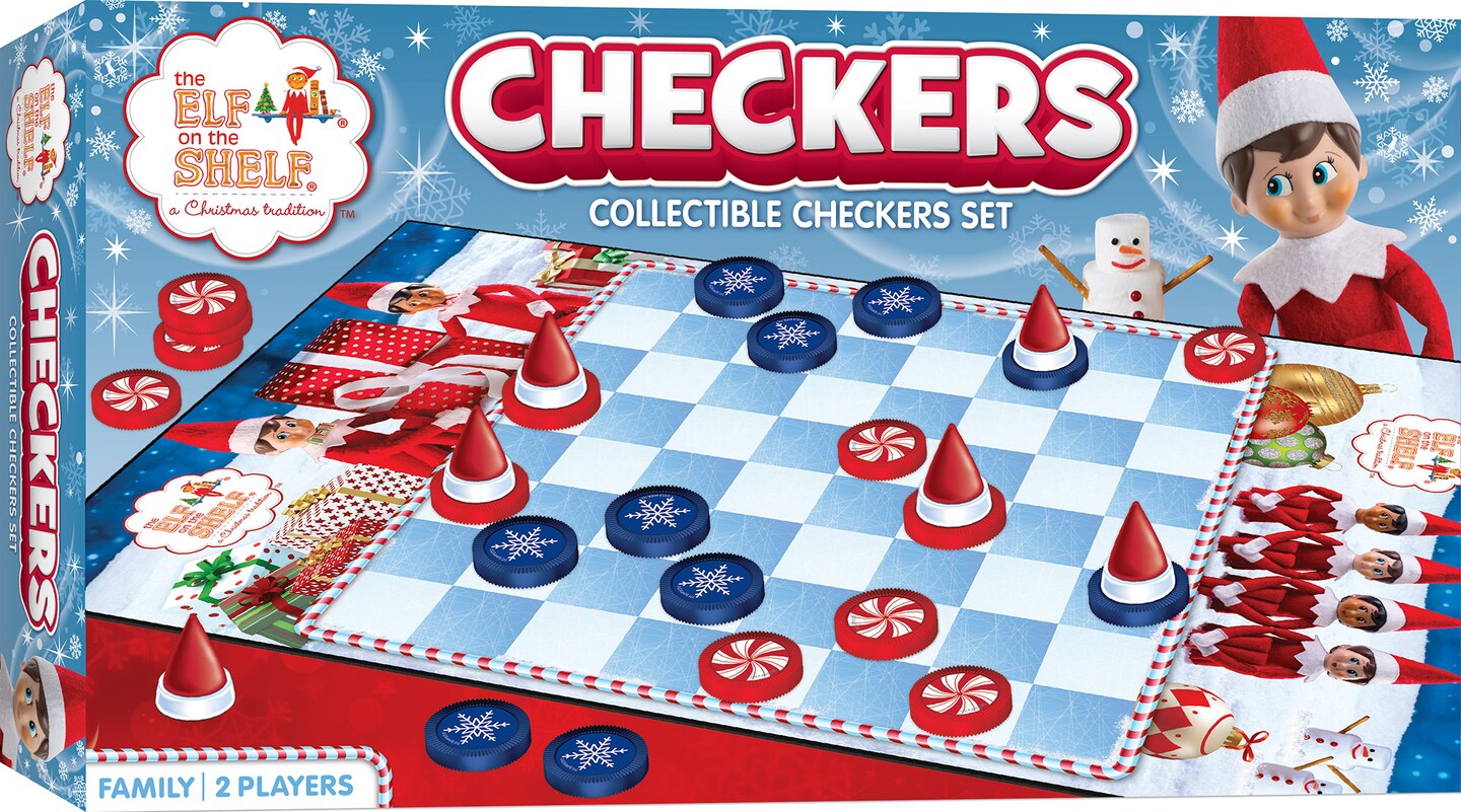MasterPieces Officially licensed Elf on the Shelf Checkers Board Game for Families and Kids ages 6 and Up