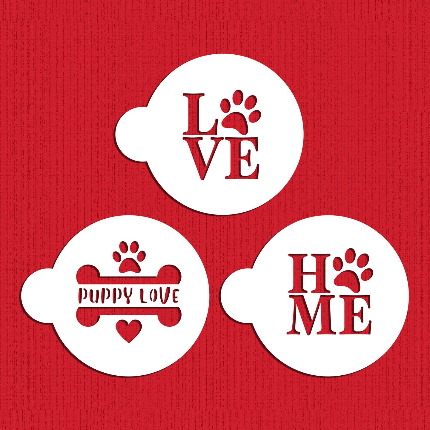 Puppy Love Cookie Stencil Set C1080 by Designer Stencils Cookie