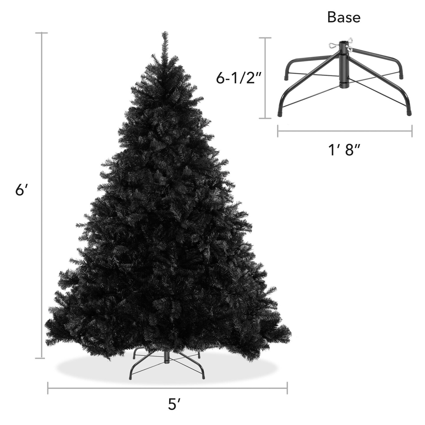 Casafield Spruce Artificial Holiday Christmas Tree with Sturdy Metal Stand
