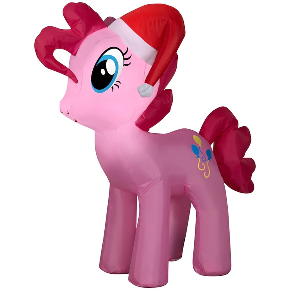 3.5&#x27; Gemmy Airblown Inflatable Christmas My Little Pony Pinkie Pie w/ Santa Hat 118990