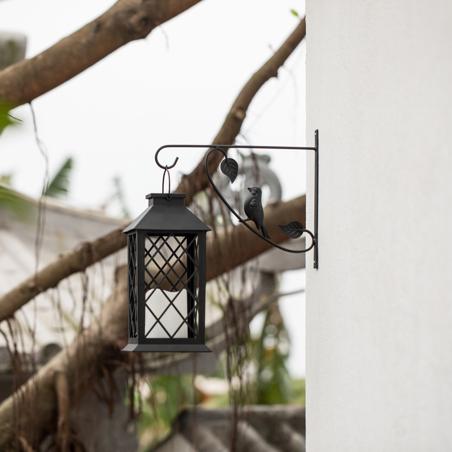 Decorative Black Metal Wall Planter Hooks for Hanging Plants and Flower Pots, Set of 2