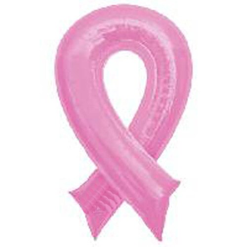 36-Inch Pink Ribbon Shaped Foil Balloon
