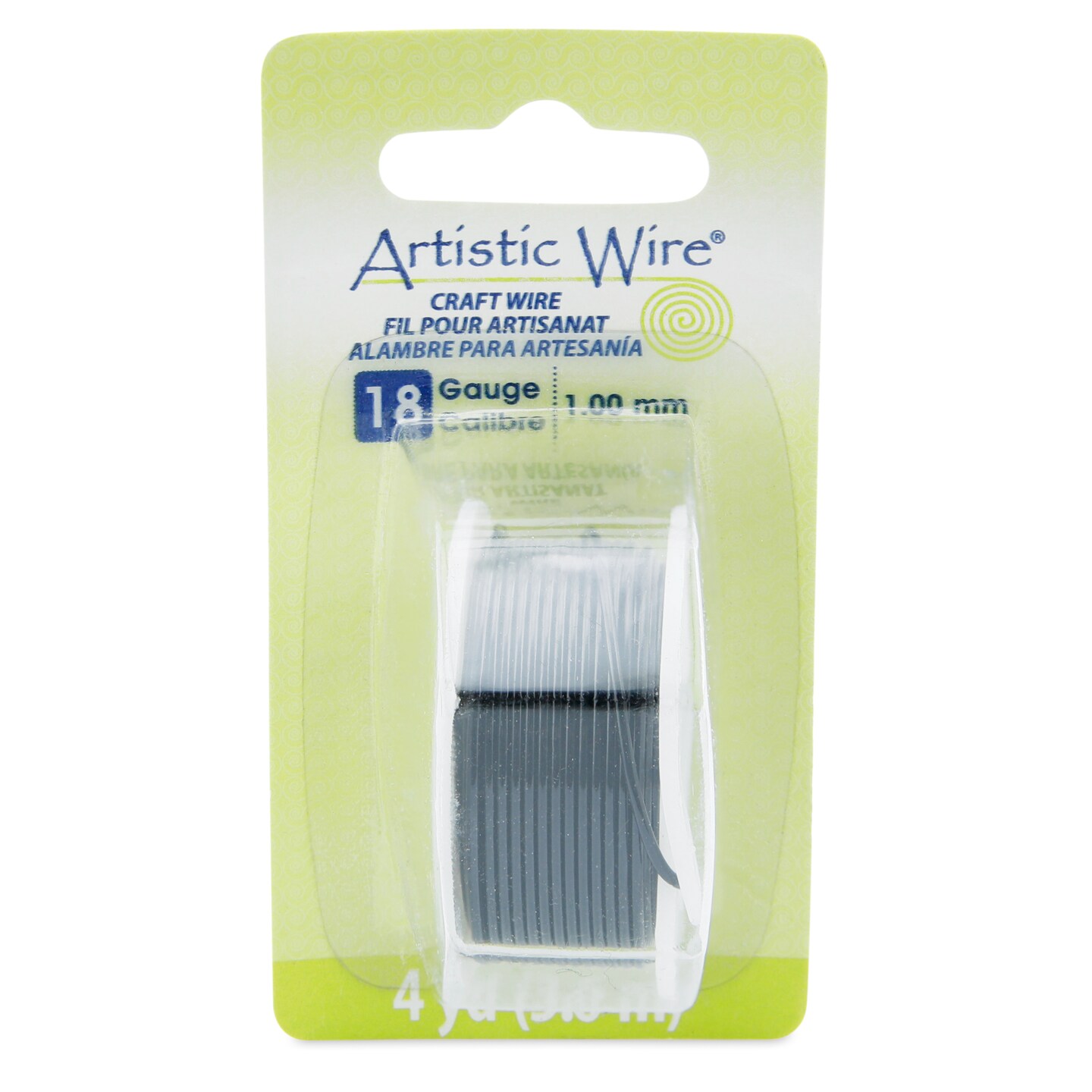 Beadalon Artistic Wire, Colored Copper Craft Wire, 18 Gauge (1mm), 4 yds. Black