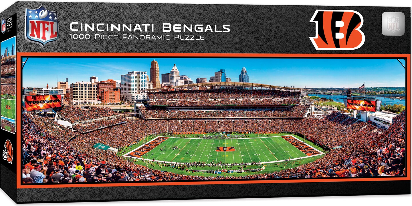 Masterpieces 1000 Piece Sports Jigsaw Puzzle - NFL Cincinnati Bengals Center View Panoramic - 13"x39"