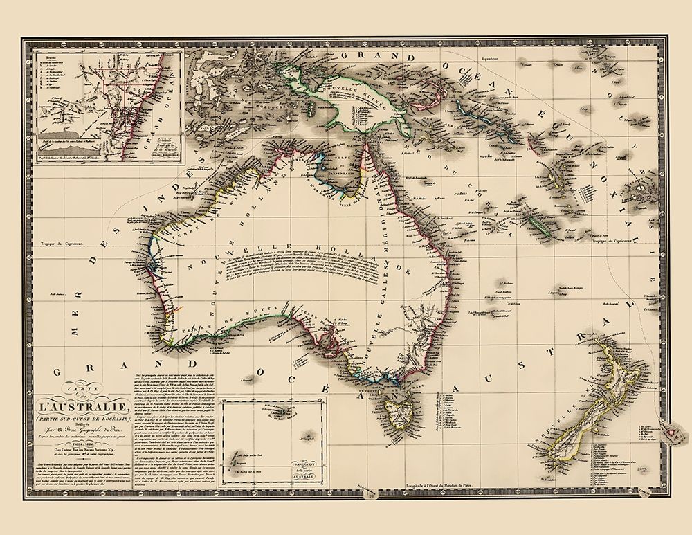 Oceania Australia New Zealand New Guinea Poster Print by Brue Brue # ITAU0004
