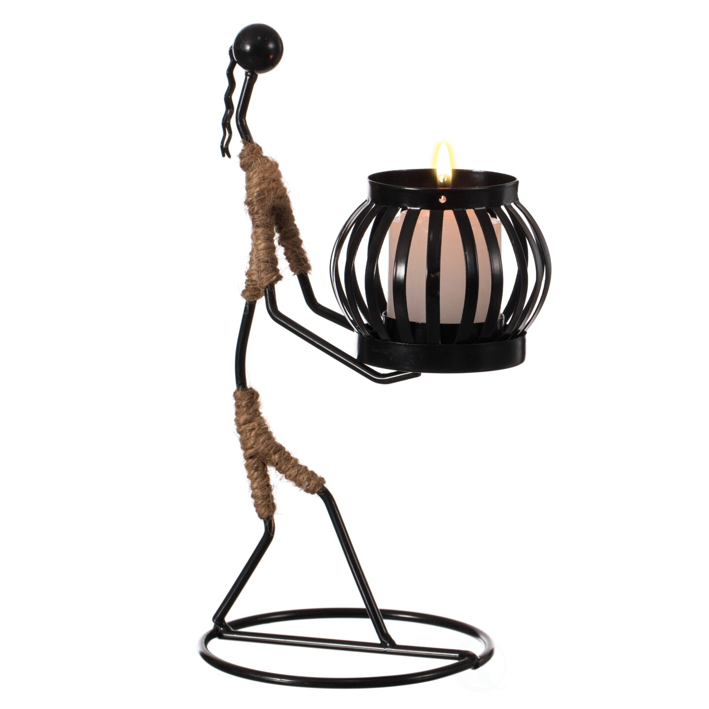 Wire Figure Candle Holder Decorative Modern Tea Light Lantern Tabletop Centerpiece Candle Stand