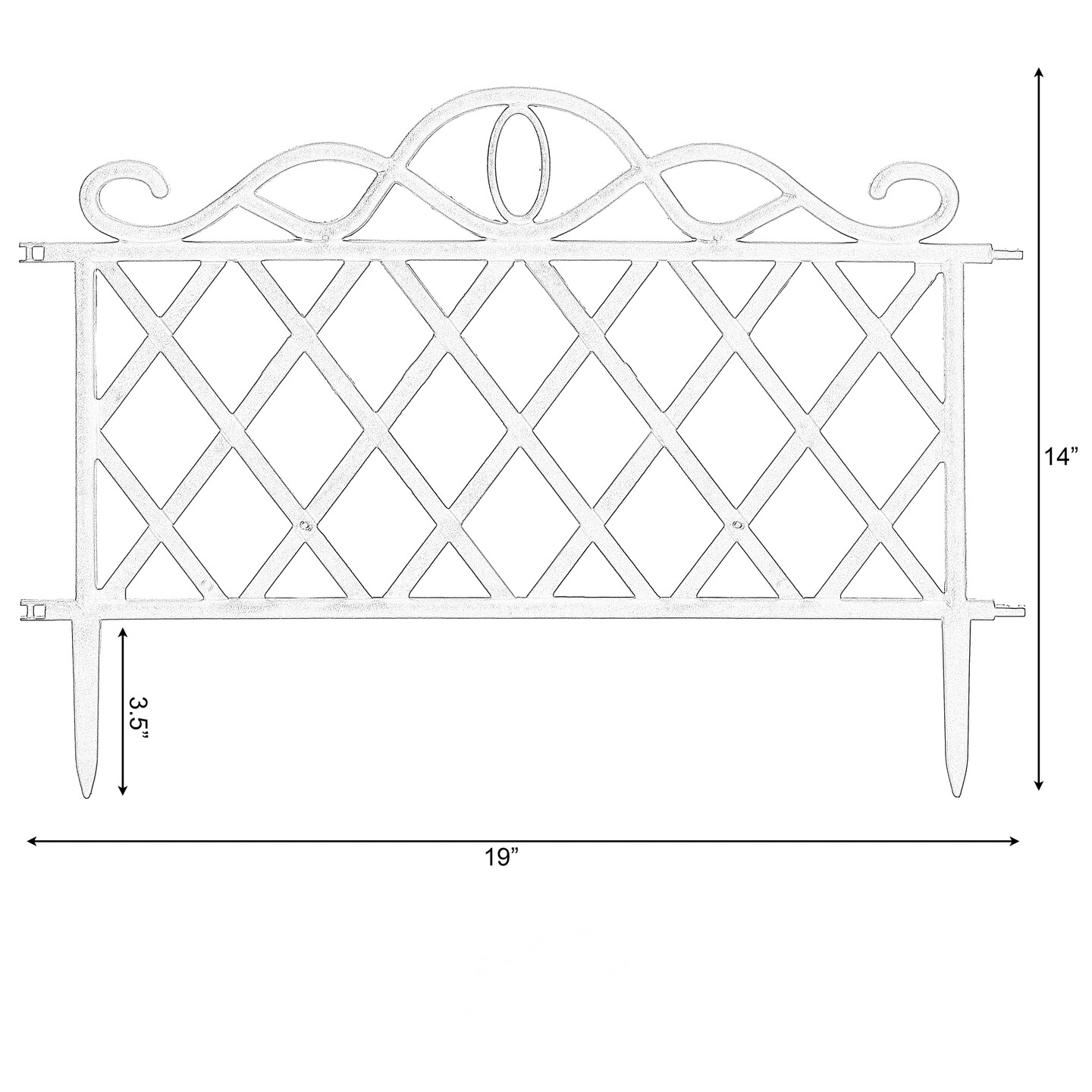 Plastic Garden Edging Border Fence, Flower Bed Barrier, Set of 3