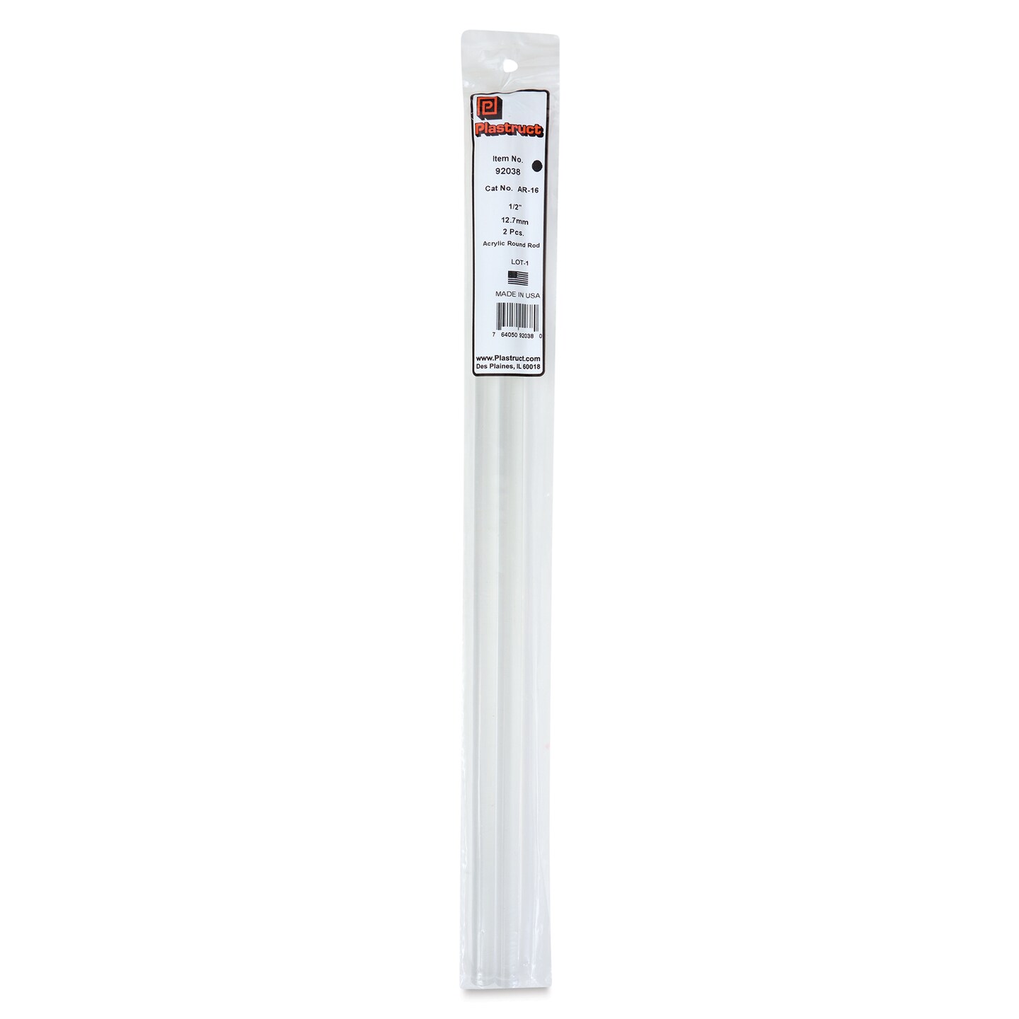 Plastruct Clear Acrylic Rod - 1/2&#x22; x 17-1/2&#x22;