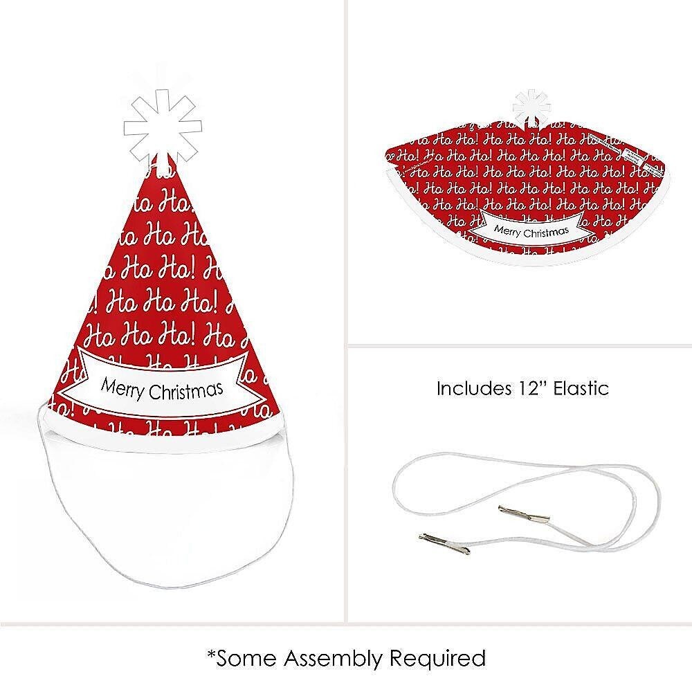 Big Dot of Happiness Jolly Santa Claus - Mini Cone Merry Christmas Party Hats - Small Little Party Hats - Set of 8