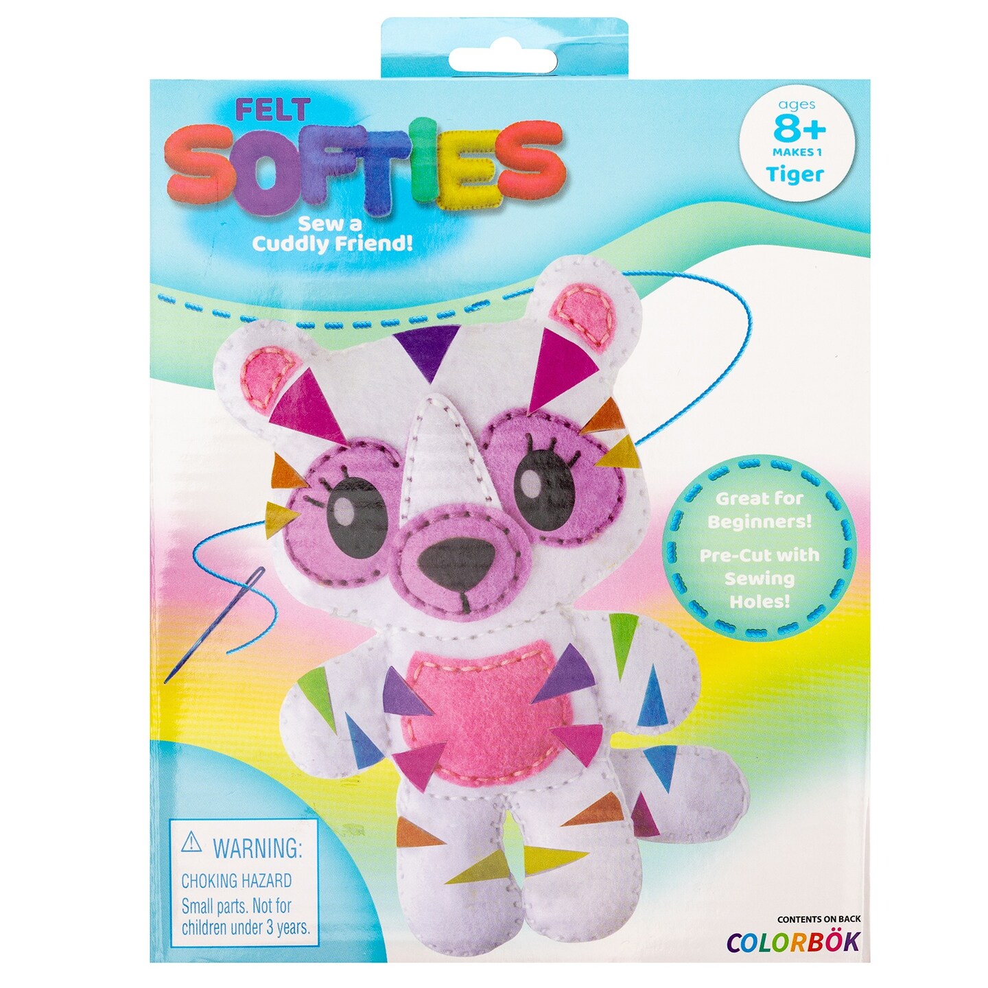 Colorbok Felt Softie Kit-Rainbow Tiger