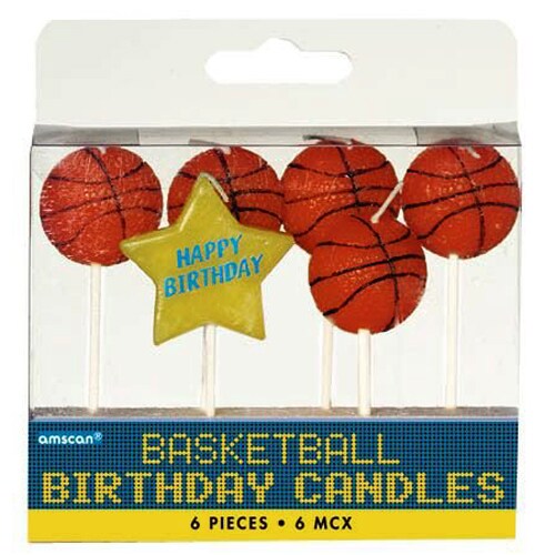 Basketball Birthday 3&#x22; Pick Candles