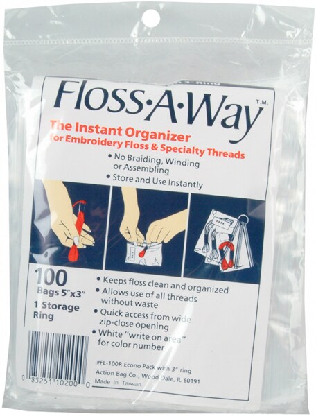 Action Bag Floss-A-Way Organizer-3&#x22;X5&#x22; 100/Pkg