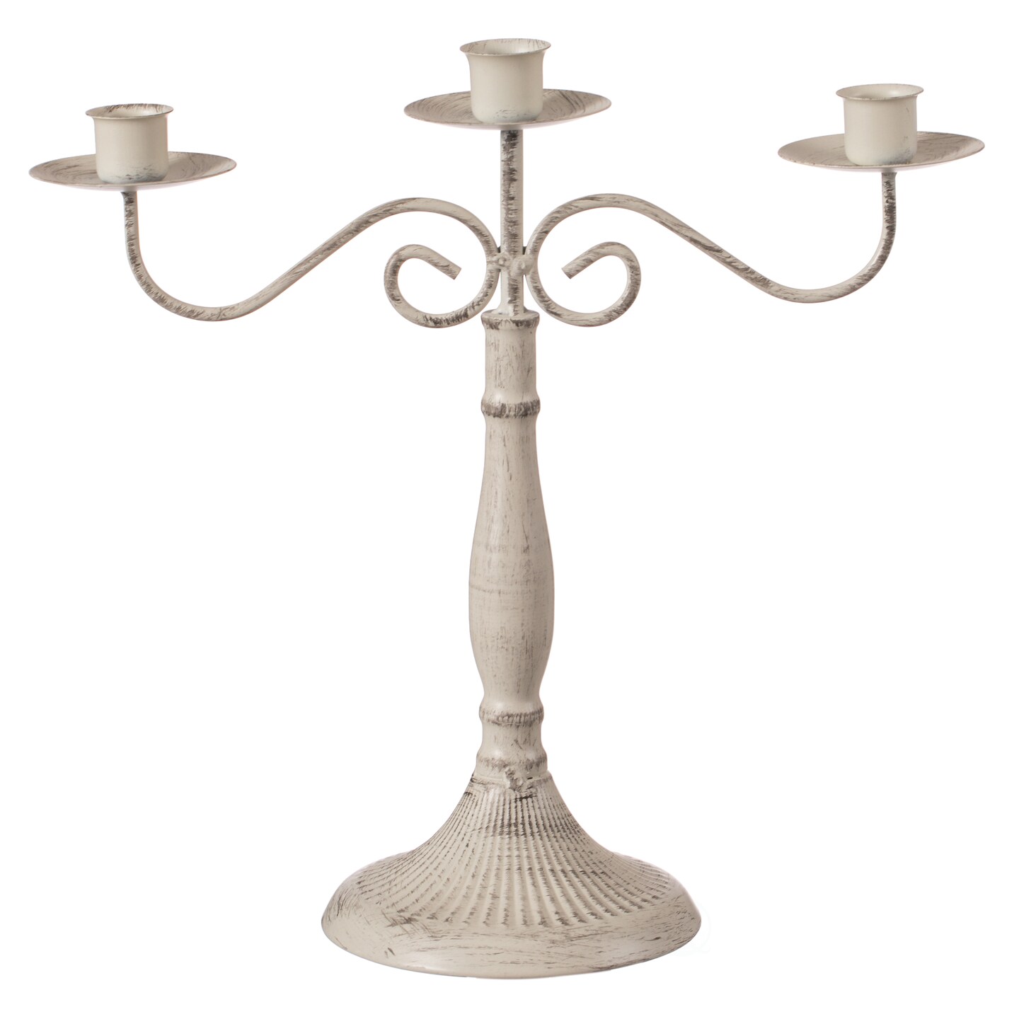 Antique Distressed Metal Candelabra and Candlestick for Dining Room, Entryway, Kitchen and Vanity