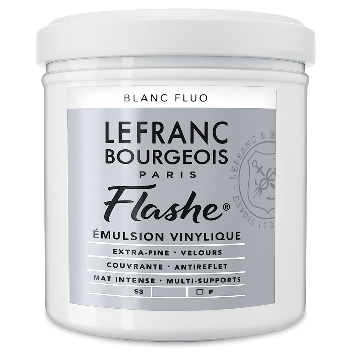 Lefranc &#x26; Bourgeois Flashe Vinyl Paint - Fluorescent White, 125 ml jar