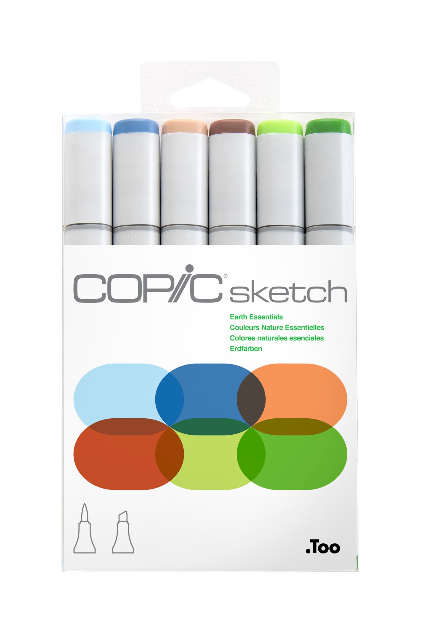 Copic Sketch Marker Set, 6-Colors, Earth Essentials