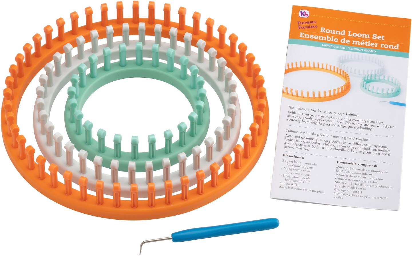 Round Circle Knitting Loom Knit set with how to book | Multiple Sizes