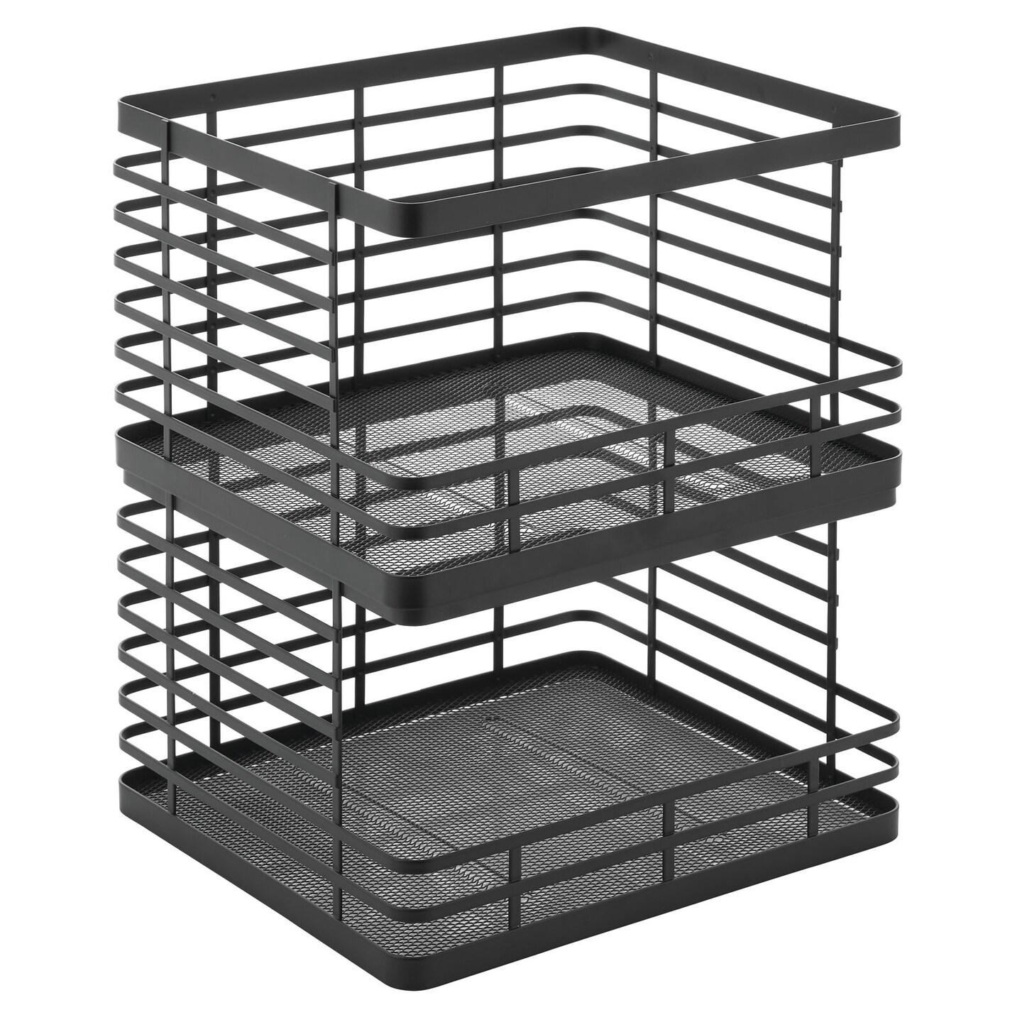 mDesign Modern Metal Wire Kitchen Cabinets, Pantry - 2 Pack