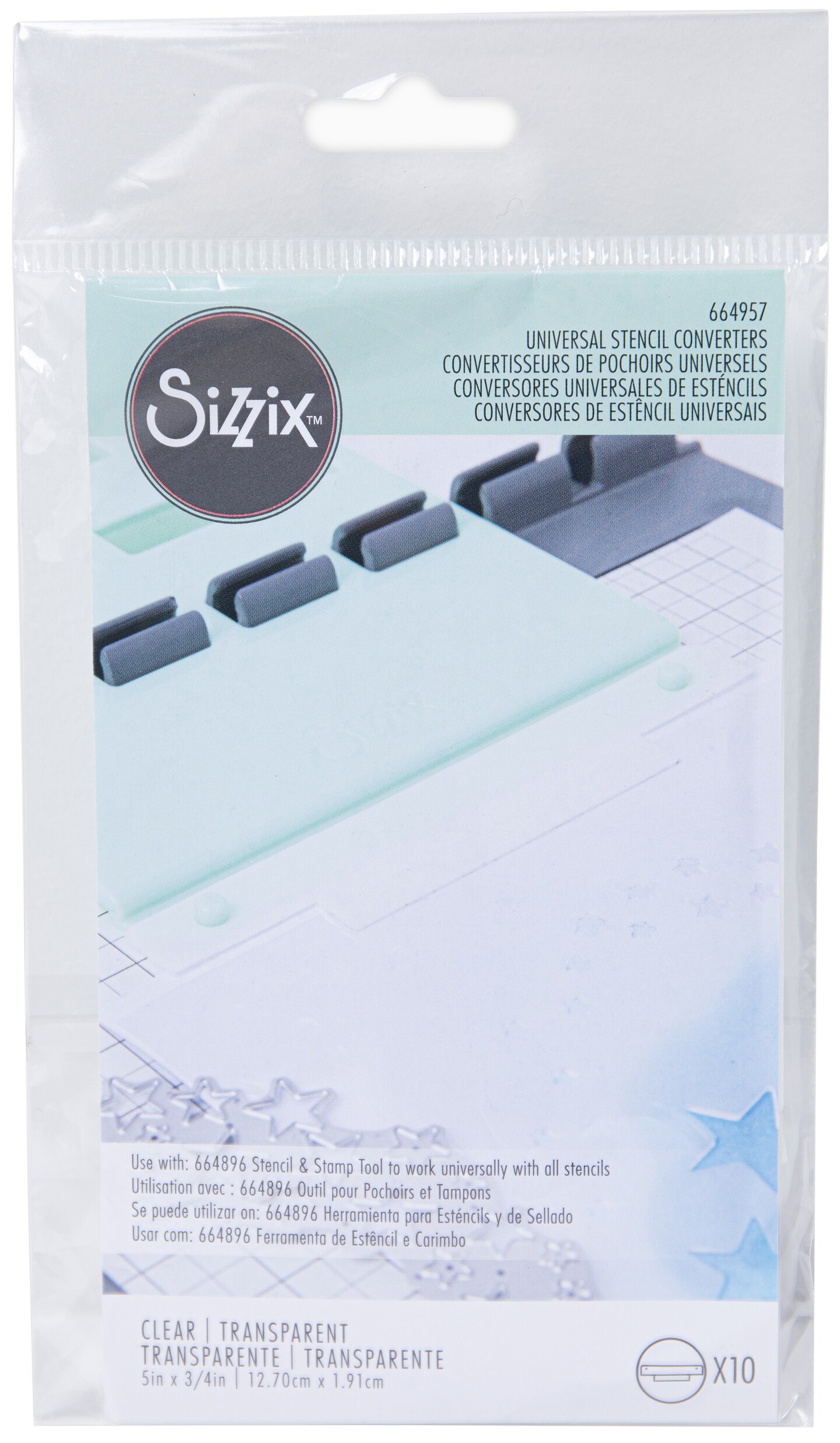 Sizzix Stencil &#x26; Stamp Tool Accessory 10/Pkg-Universal Stencil Converters