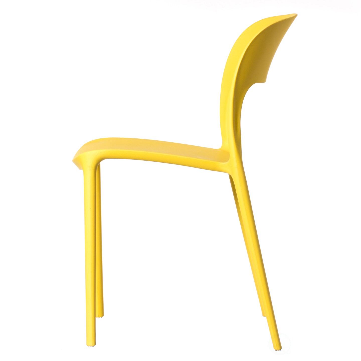 Modern Plastic Outdoor Dining Chair with Open Curved Back