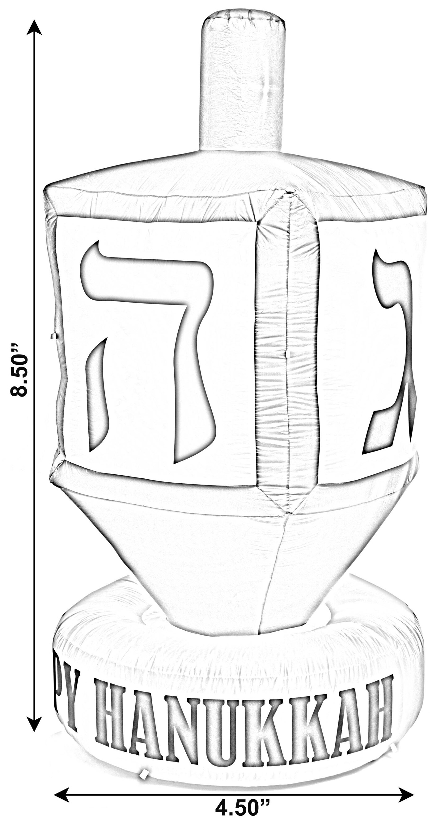 Giant Hanukkah Inflatable Dreidel - Yard Decor with Built-in Bulbs, Tie-Down Points, and Powerful Built in Fan