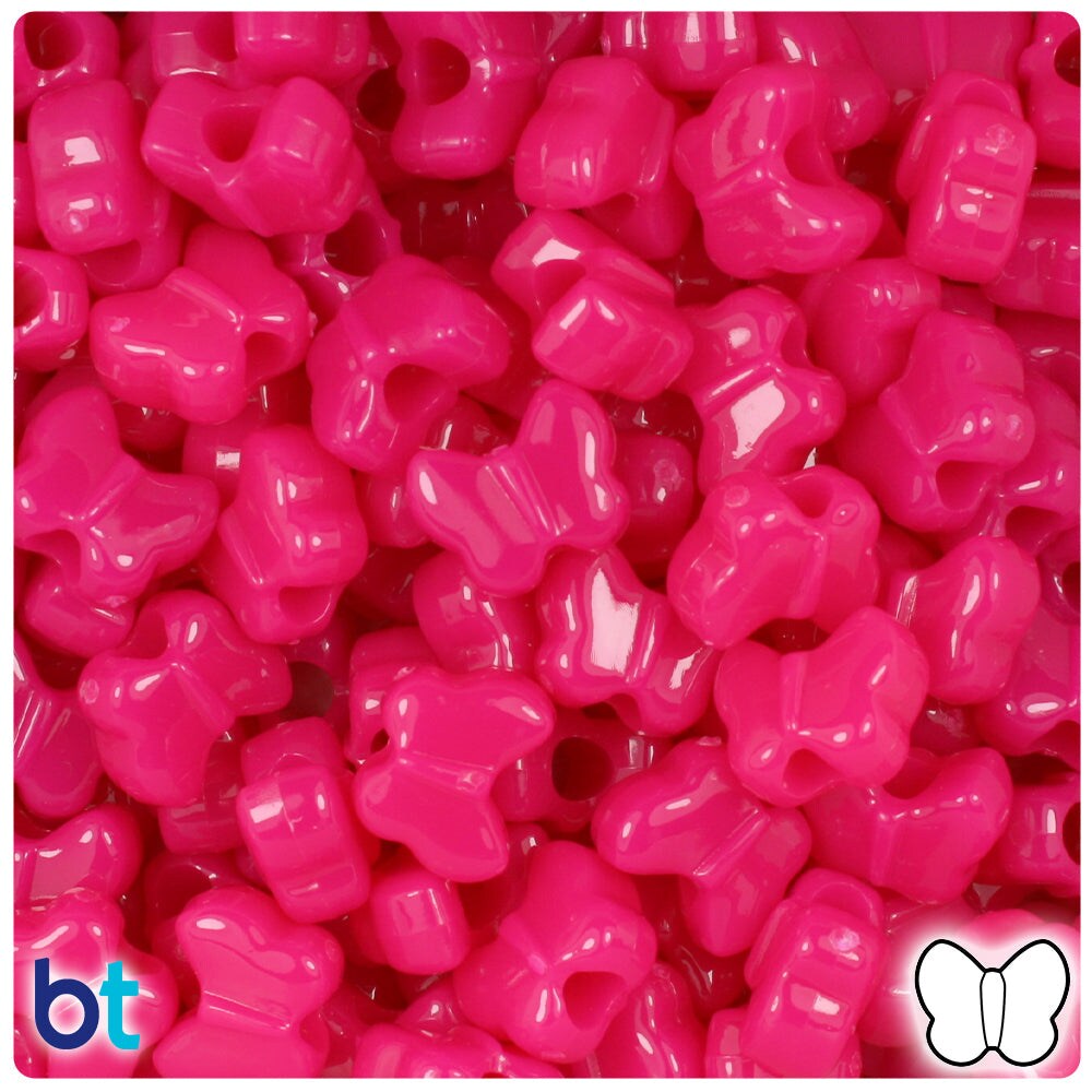 Neon Magenta Pony Beads