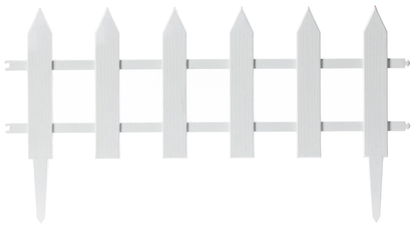 Vinyl Wrought Iron- Look Garden Ornamental Edging, Lawn Picket Fence Landscape Panel Border, Flower Bed Barrier