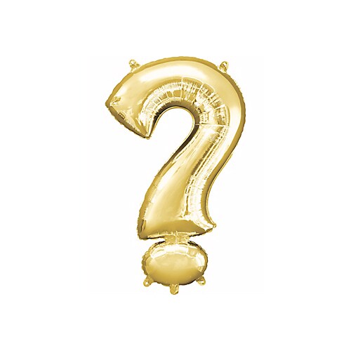 36-Inch Symbol Queston Mark Gold Balloon