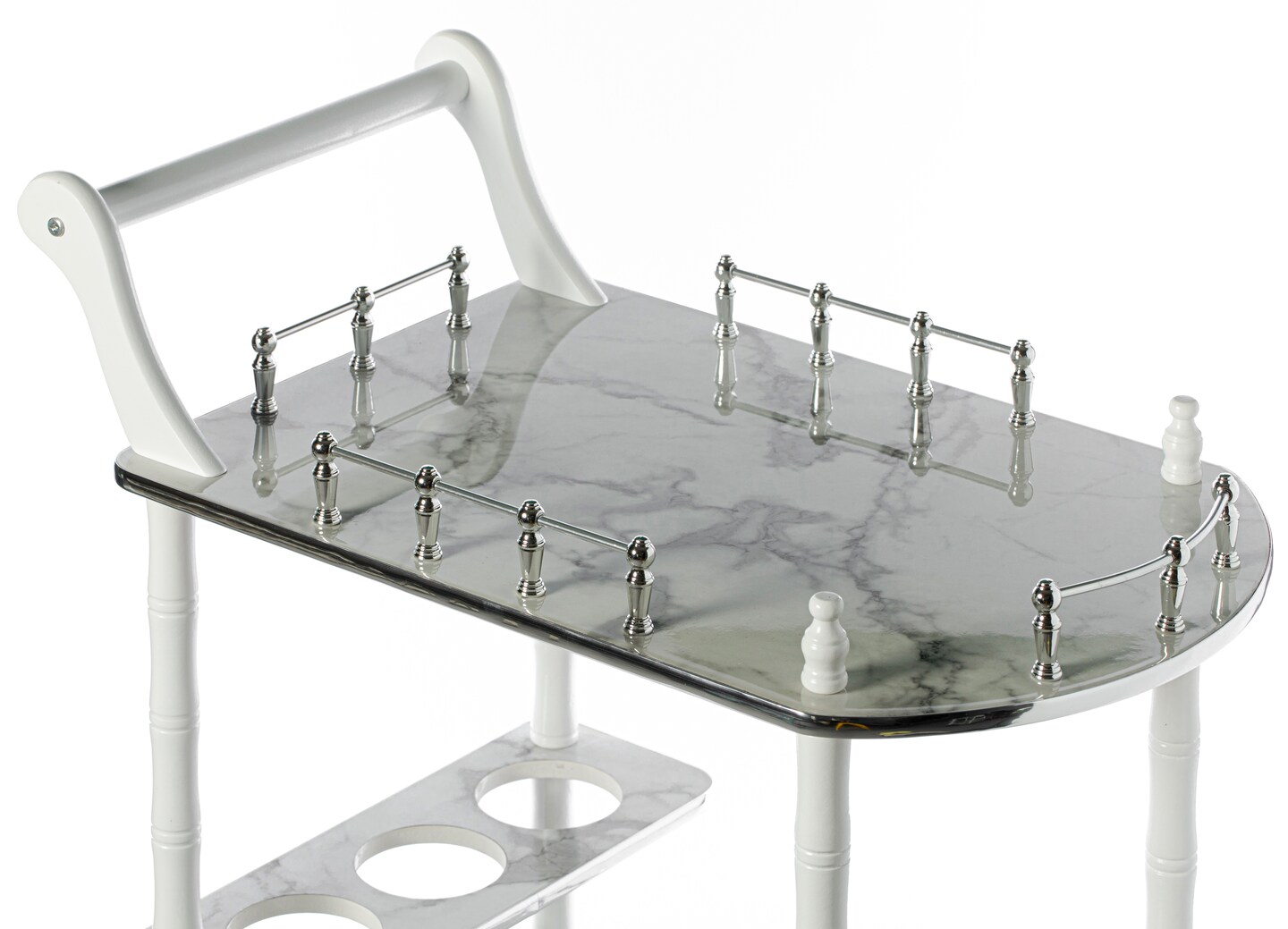 Serving Bar Cart Tea Trolley, 2 Tier Shelves on Rolling Wheels, Mobile Liquor Bar for Wine Beverage Drink Dinner Party, Utility Kitchen Storage Island Coffee Cabinet for Dining Living Room, Wood