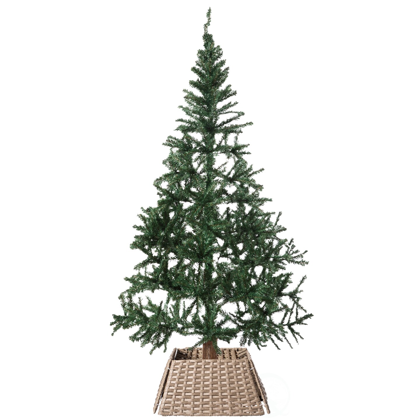 Foldable Christmas Tree Skirt Collar Basket, Ring Base Stand Cover, Rattan Plastic