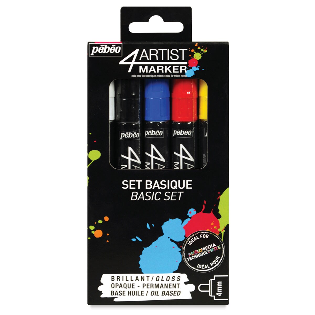 Pebeo 4Artist Marker - Basics, Set of 5, 4mm