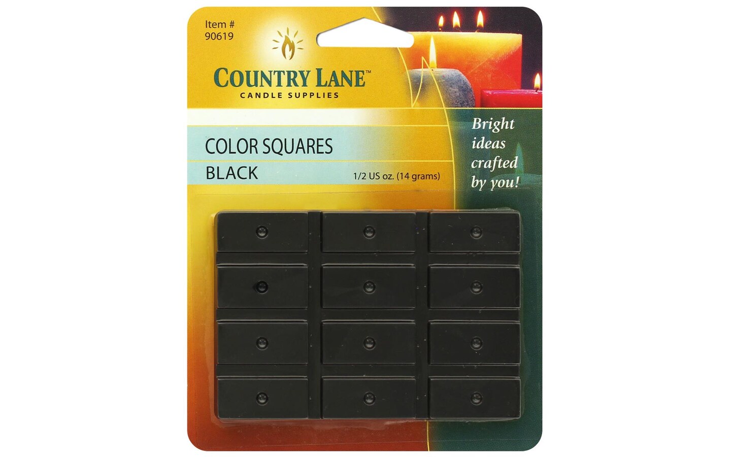 Country Lane Candle Color Square .5oz Black