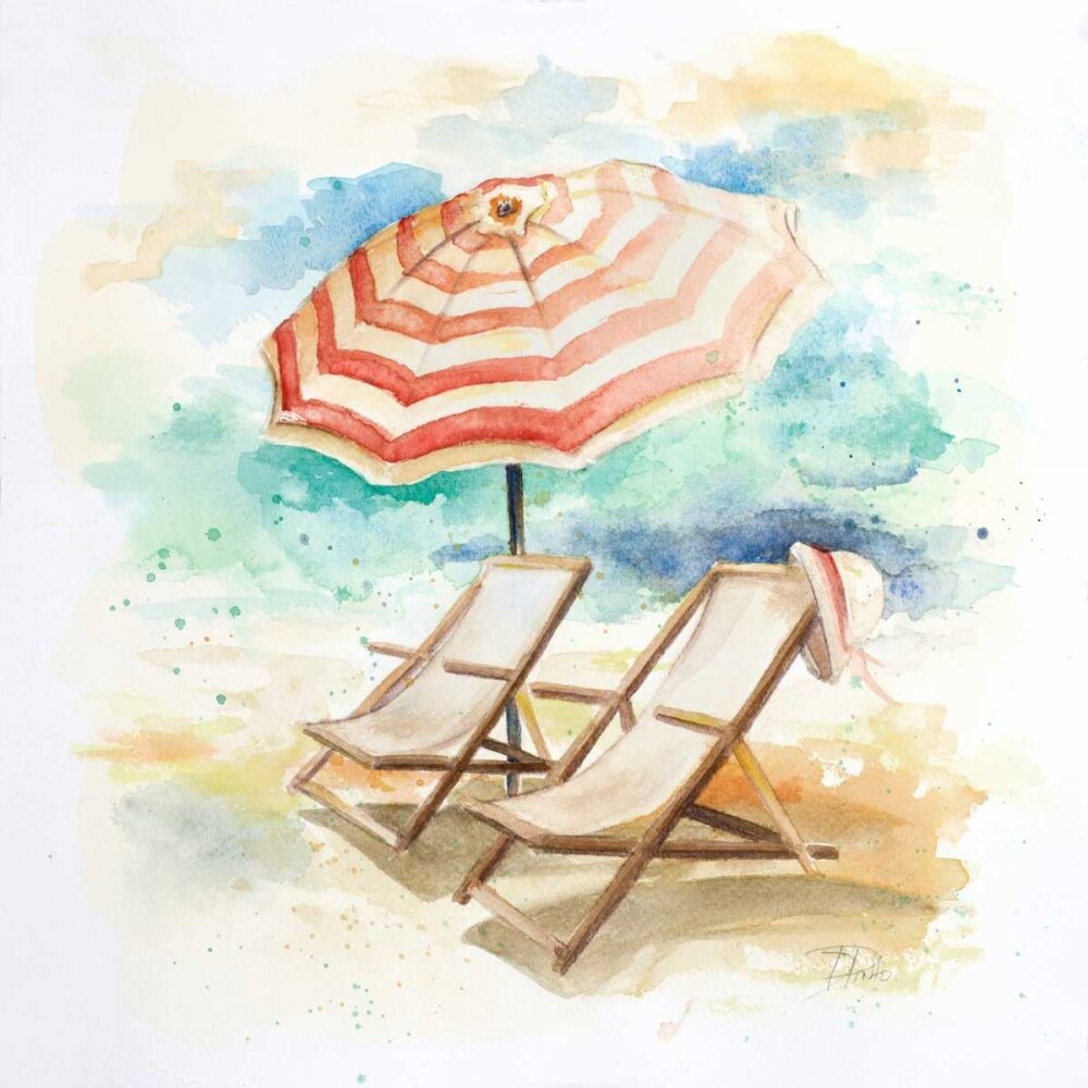 Umbrella On The Beach I Poster Print by Patricia Pinto - Item # VARPDX11244