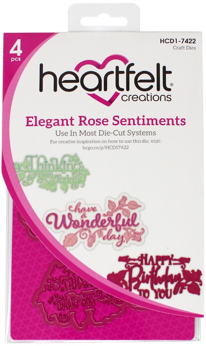 Heartfelt Creations Cut & Emboss Dies-Elegant Rose Sentiments | Michaels