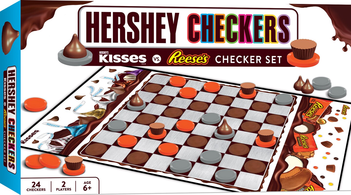 MasterPieces Officially licensed Hershey Checkers Board Game for Families and Kids ages 6 and Up