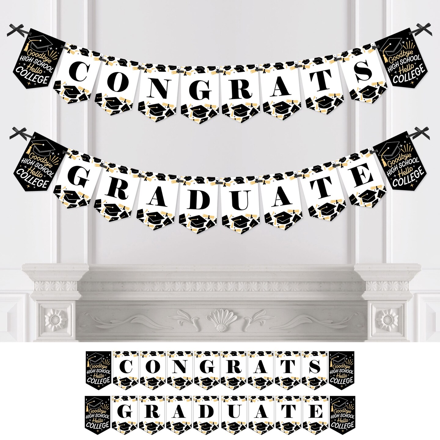 Big Dot of Happiness Hello College Graduation Bunting Banner - Party Decorations - Congrats Grad 2023