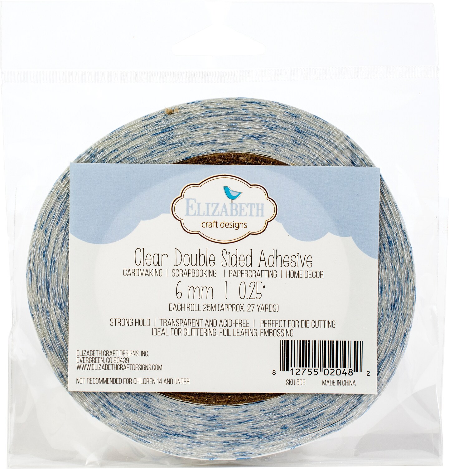 Elizabeth Craft Clear DoubleSided Adhesive Tape.25"X27yd Michaels