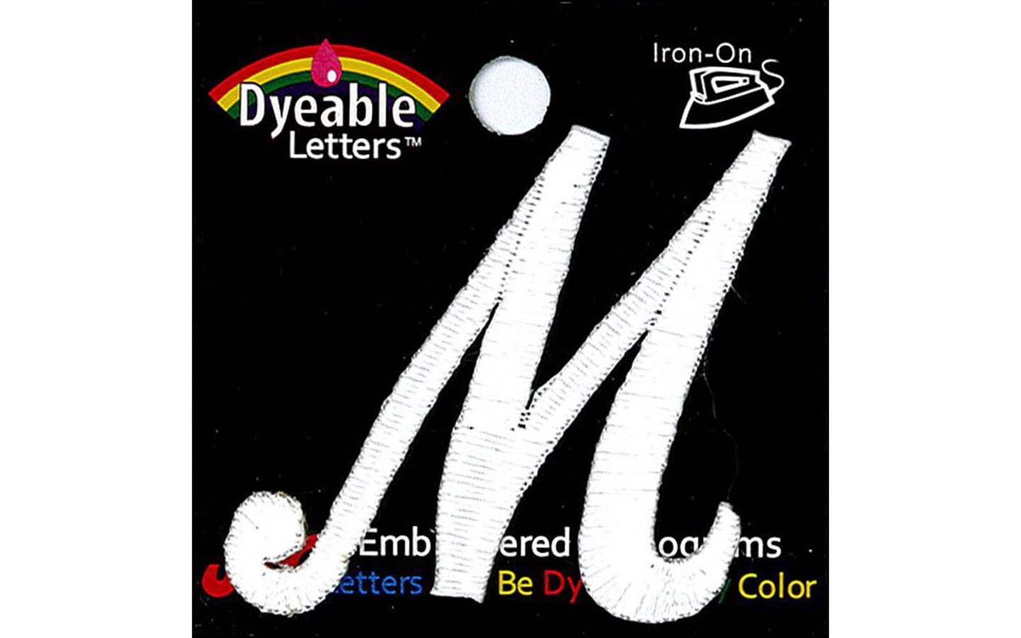 Joy Applique Letter Iron On Script Dye 1.5&#x22; Wht M