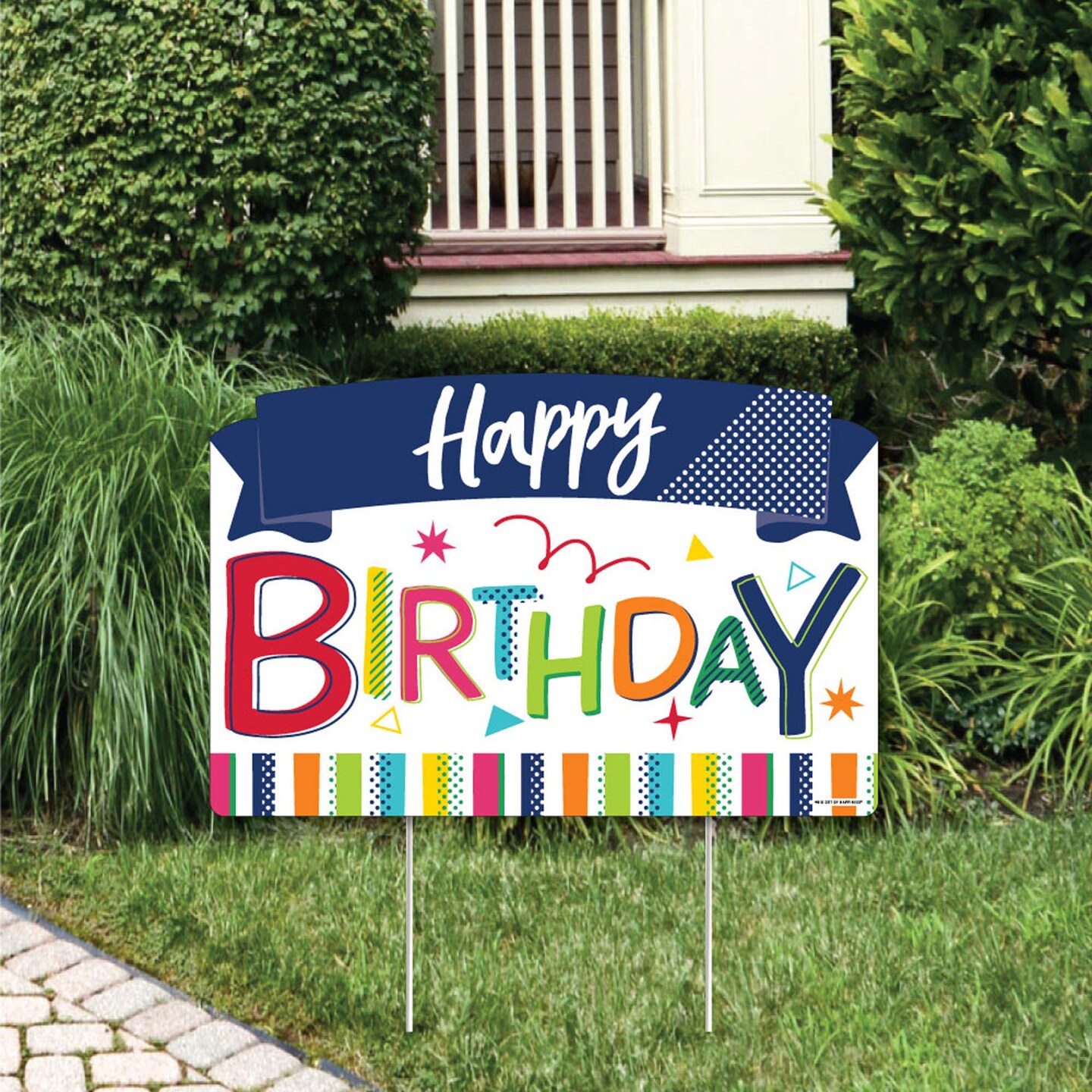 Big Dot of Happiness Cheerful Happy Birthday - Birthday Party Yard Sign ...