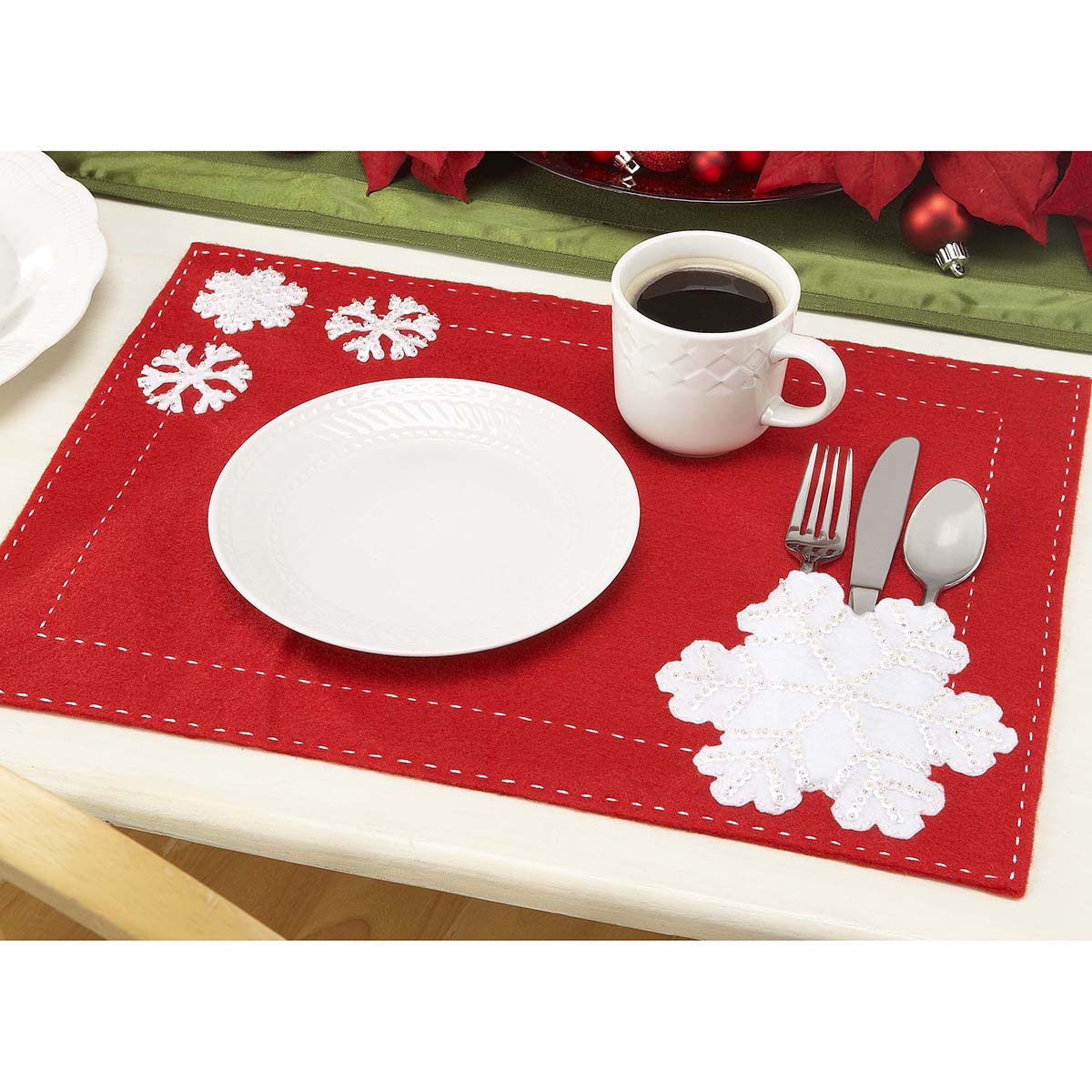 Felt Street Flurries Place Mats Felt & Sequin Kit Michaels