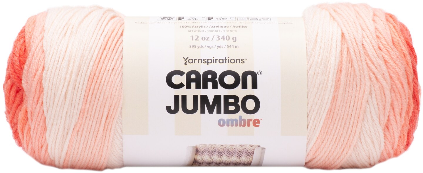 Caron Jumbo Print Ombre Yarn-Salmon