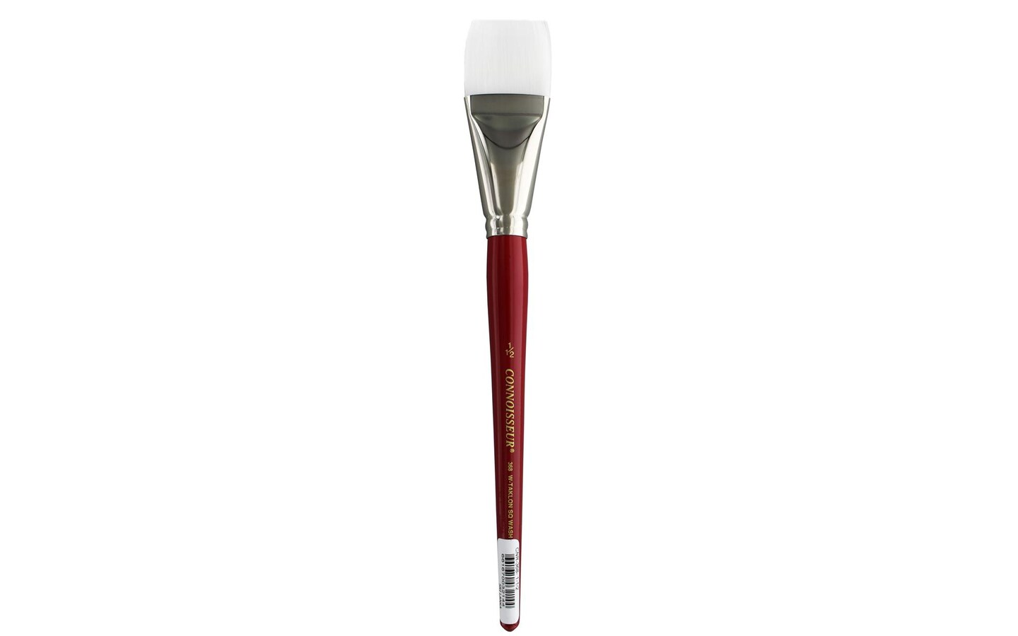 Connoisseur Brush White Taklon Short Sq Wash 1.5&#x22;