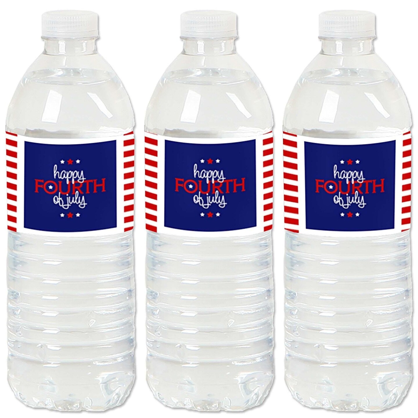 Big Dot of Happiness 4th of July Independence Day Water Bottle Sticker Labels Set of 20