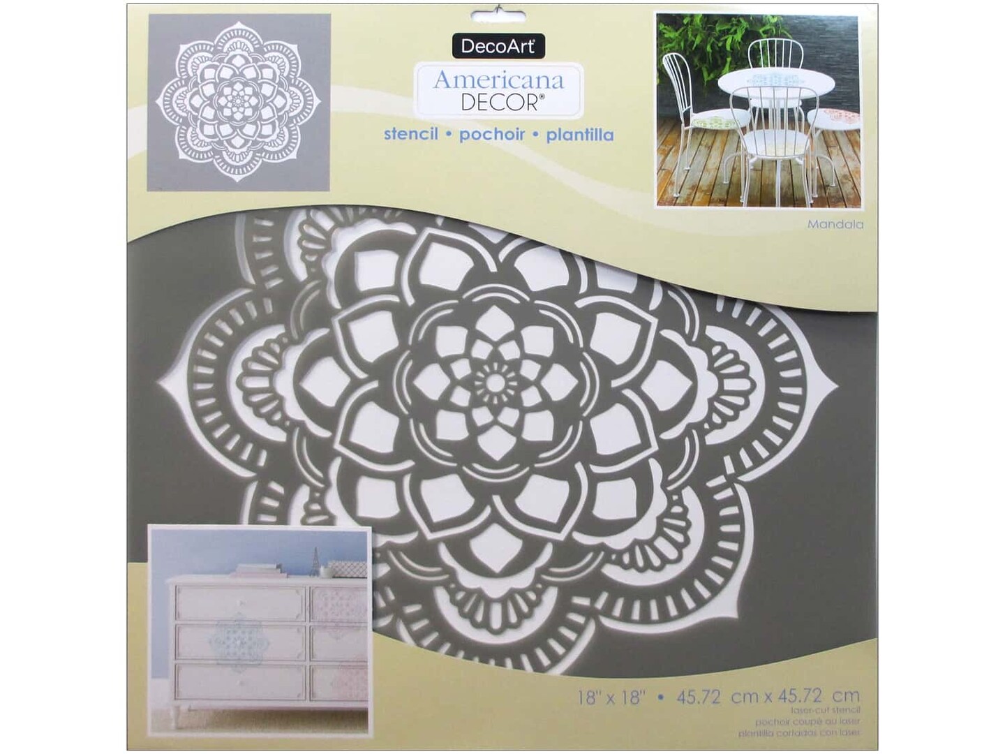 DecoArt Americana Decor Stencil 18 x 18 in. Mandala