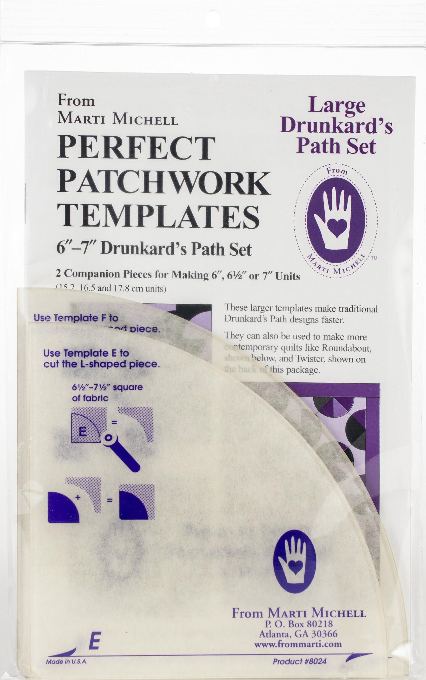 Marti Michell Perfect Patchwork Template-Large Drunkard's Path 2/Pkg