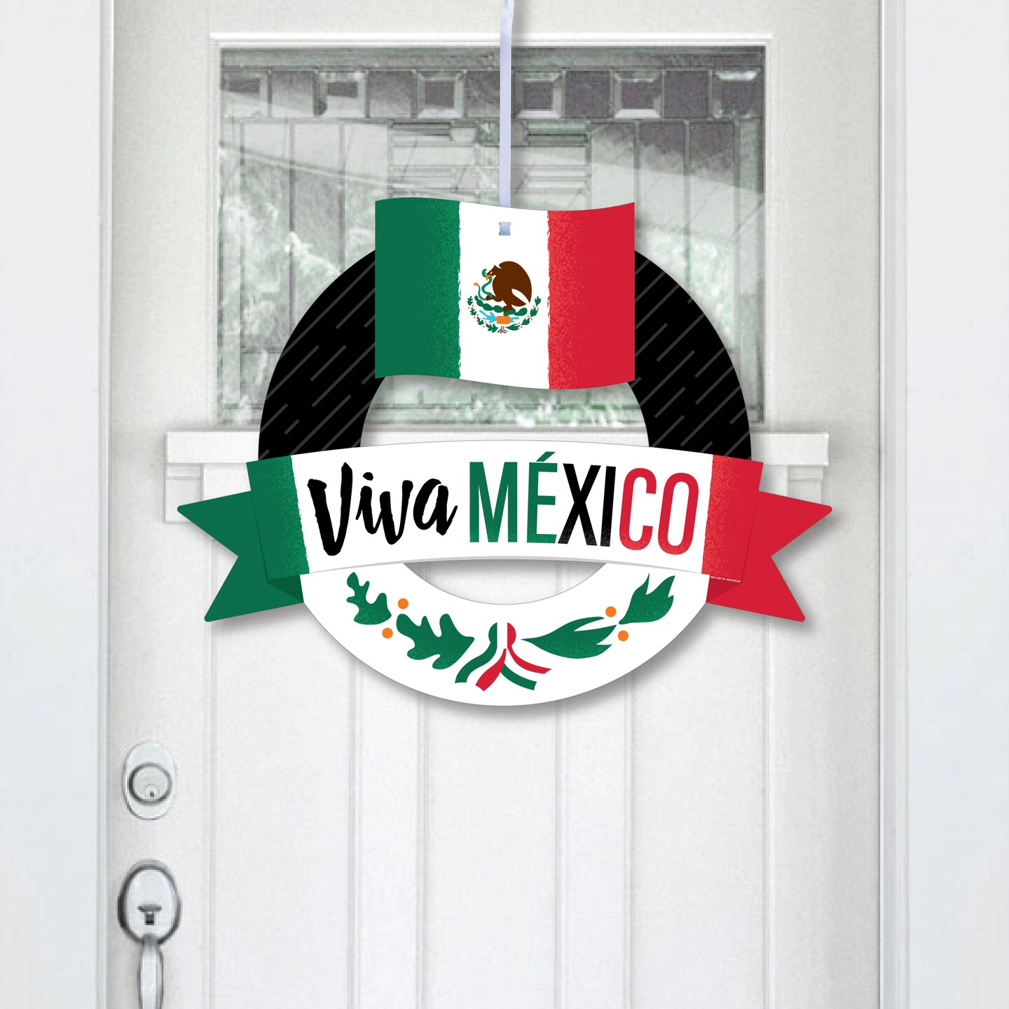 Big Dot of Happiness Viva Mexico - Outdoor Mexican Independence Day Party Decor - Front Door Wreath