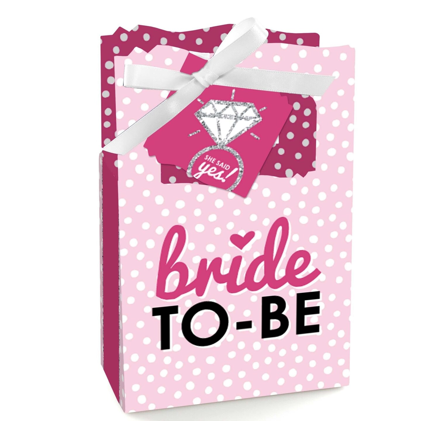 Big Dot of Happiness Bride-to-Be - Bridal Shower &#x26; Classy Bachelorette Party Favor Boxes - Set of 12