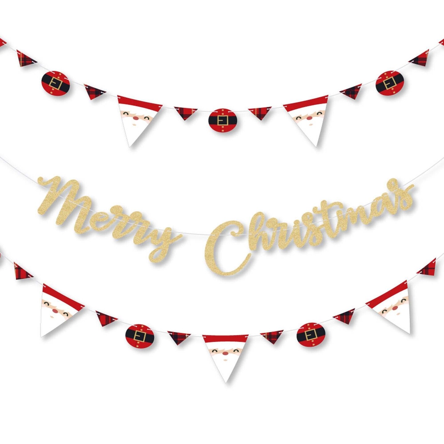 Big Dot of Happiness Jolly Santa Claus Party Letter Banner Decor 36 Banner Cutouts and No
