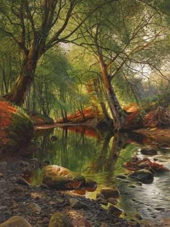A woodland stream Poster Print by Peder M rk M nsted - Item # VARPDX3AA3079